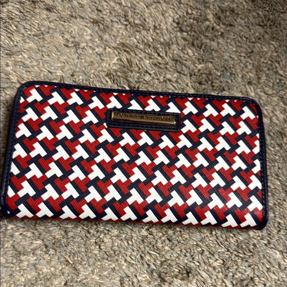 Kenneth Cole Reaction Red and White Woven Wallet